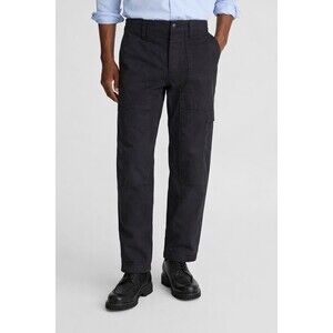 Madewell Relaxed Straight Workwear Pants W32 Black Coal Canvas AH665 NWT